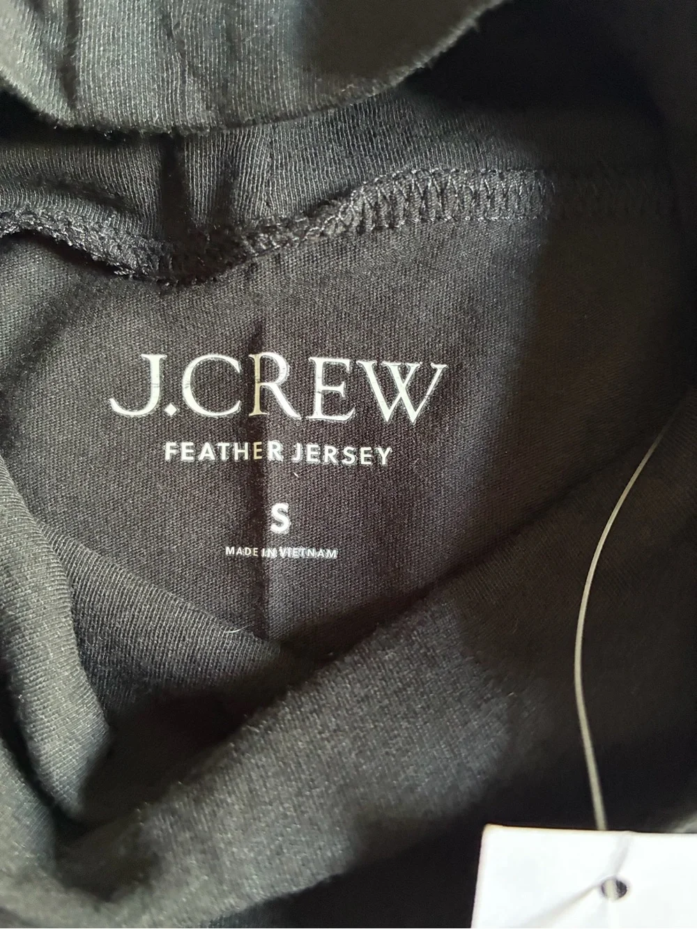 J.Crew.Women’s Feather jersey turtleneck.100% cotton. Black.S.NWT.
